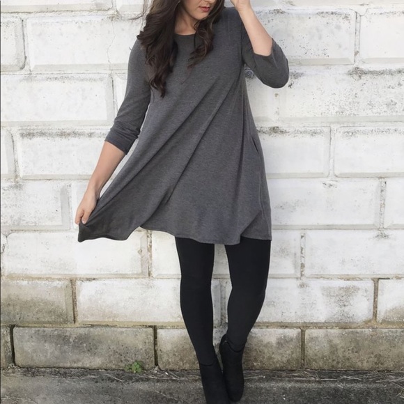 ✨LAST ONES✨Grey side pocket swing dress - Picture 5 of 8